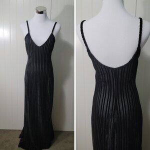 VTG 90 Shirley of Hollywood Whimsigoth Fairy Grunge Striped Velvet Burnout Maxi
